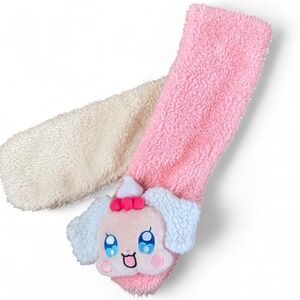Precure Pretty cure Cute pink and white fuzzy mini scarf!